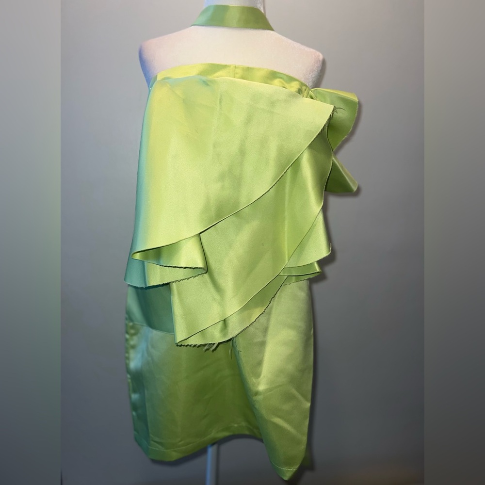Rosalee Satin Mini Dress - Lime, Fits Large